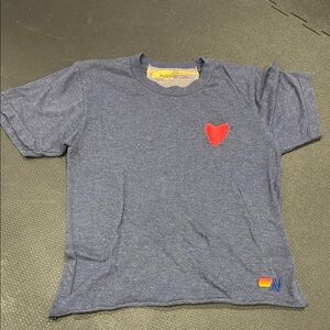 Aviator Nation Heart Embroidered Short Sleeve Tee